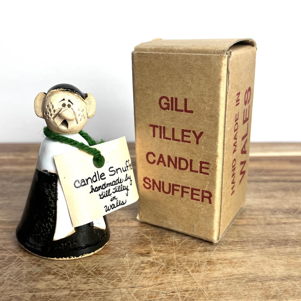Vintage Handmade Gill Tilley Candle Snuffer Judge Barrister Lawyer Original Box
